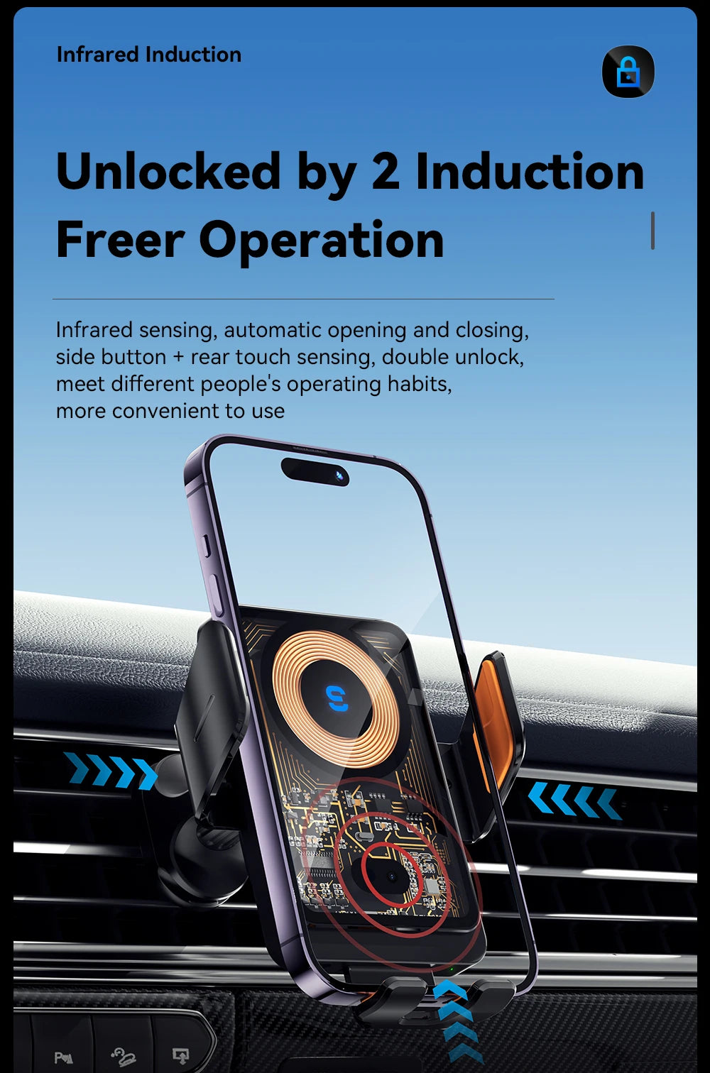 Essager 15W Qi Wireless Charger Car Phone Holder Air Vent Mount Stand For iPhone Samsung Cell Phone Support Fast Charging